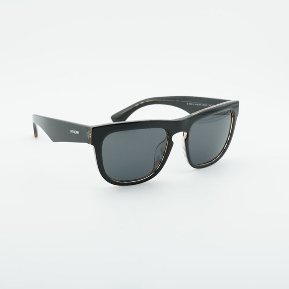 Burberry BE4431U 412187 Sunglasses Black/Vintage Square Frame Grey Lenses
